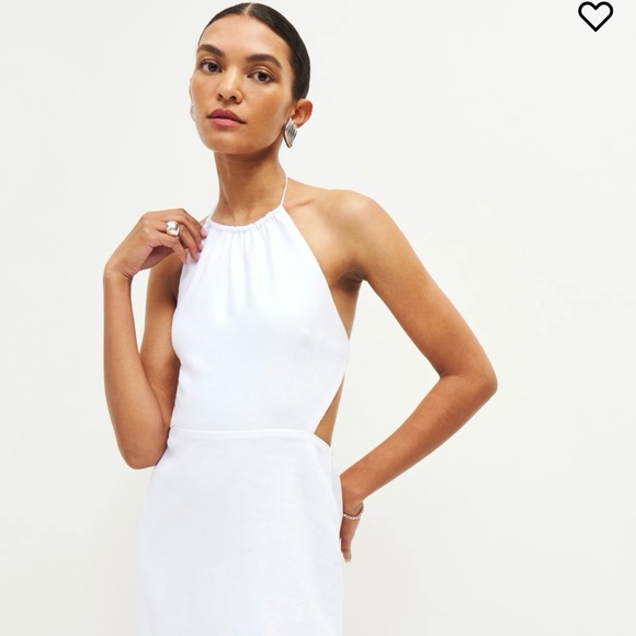 Reformation Mabli Linen White Dress Size 8 - Picture 4 of 7